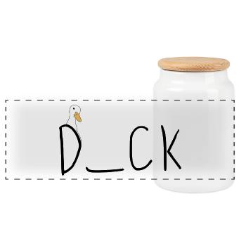 Quiz Canard - Boîte à biscuits avec couvercle en bois - blanc - Devant