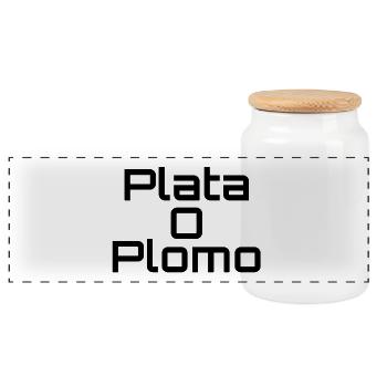 Plata o plomo - Panorama Keksdose mit Holzdeckel - Weiß - Vorne