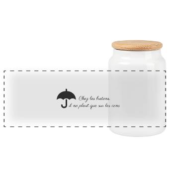 In Brittany, it only rains on the cons - Panoramic Cookie Jar with Wooden Lid - white - Front