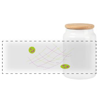 Neon Lines Cross Lines Play of Colors - Panoramic Cookie Jar with Wooden Lid - white - Front
