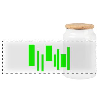Neon Equalizer Rhythm - Panorama Keksdose mit Holzdeckel - Weiß - Vorne
