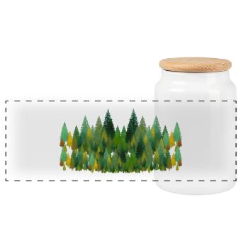 trees and trees and trees - Panorama Keksdose mit Holzdeckel - Weiß - Vorne