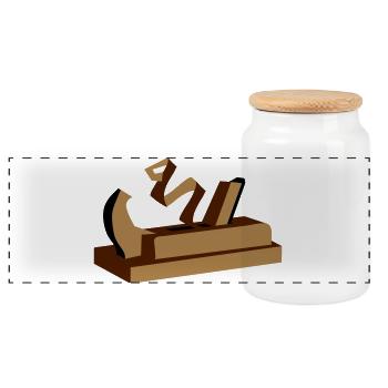 une raboteuse en bois - Boîte à biscuits avec couvercle en bois - blanc - Devant
