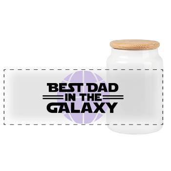 Le meilleur papa dans la galaxie - Boîte à biscuits avec couvercle en bois - blanc - Devant