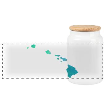 hawaii - Panoramic Cookie Jar with Wooden Lid - white - Front