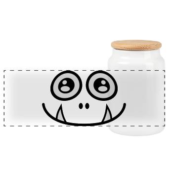 Cute Monster | Süsses Monster | Smile | Freude - Boîte à biscuits avec couvercle en bois - blanc - Devant