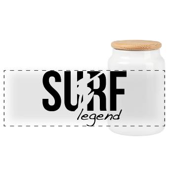 surf surfing surfen - Panorama Keksdose mit Holzdeckel - Weiß - Vorne