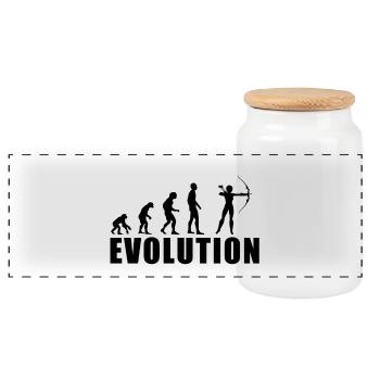 EVOLUTION ARCHERY Gift - Panoramic Cookie Jar with Wooden Lid - white - Front
