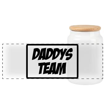 Daddy's Team - Panorama Keksdose mit Holzdeckel - Weiß - Vorne