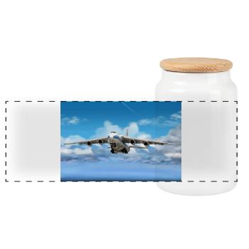 An-124 - Panorama Keksdose mit Holzdeckel - Weiß - Vorne