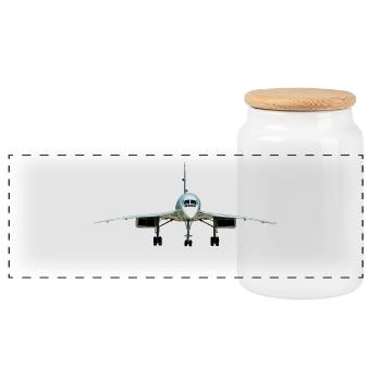 Concorde - Boîte à biscuits avec couvercle en bois - blanc - Devant