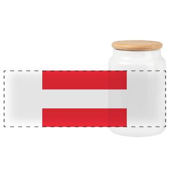 drapeau autocollant de l’Autriche Fahne von Oesterreich - Boîte à biscuits avec couvercle en bois - blanc - Devant