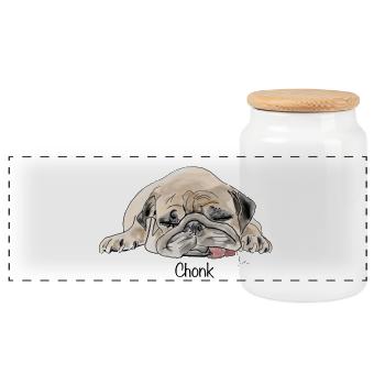 Chonk - Boîte à biscuits avec couvercle en bois - blanc - Devant