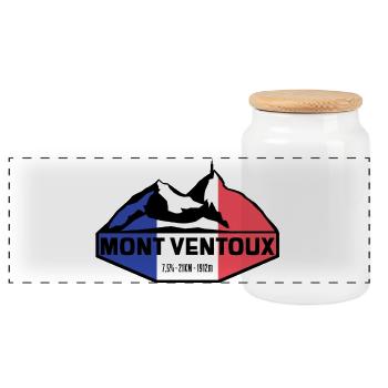 Mont Ventoux Slim France Edition - Panoramic Cookie Jar with Wooden Lid - white - Front