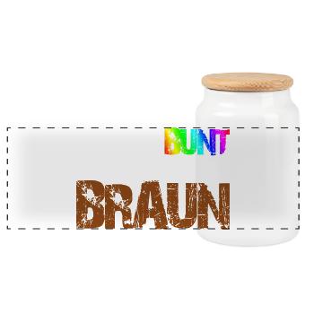 Lieber Bunt Statt Braun - Panorama Keksdose mit Holzdeckel - Weiß - Vorne