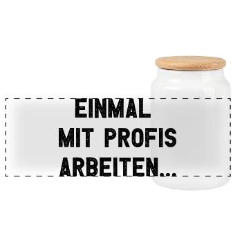Einmal Mit Profis Arbeiten - Panorama Keksdose mit Holzdeckel - Weiß - Vorne