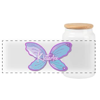 Climbing Fairy Climbing Bouldering - Panoramic Cookie Jar with Wooden Lid - white - Front