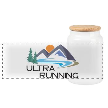 Ultra Running - Panoramic Cookie Jar with Wooden Lid - white - Front