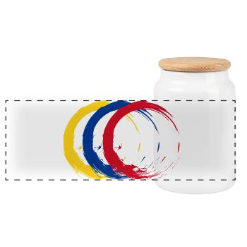 Drapeau Colombie - Boîte à biscuits avec couvercle en bois - blanc - Devant