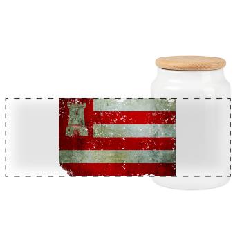t-shirt drapeau d’Alkmaar effet grunge Nederland - Boîte à biscuits avec couvercle en bois - blanc - Devant