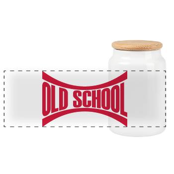 Logo Old School - Boîte à biscuits avec couvercle en bois - blanc - Devant