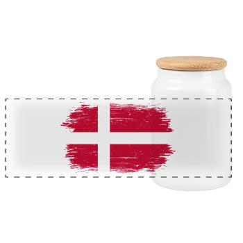 Conception du drapeau pinceau Grunge Dannebrog - Boîte à biscuits avec couvercle en bois - blanc - Devant