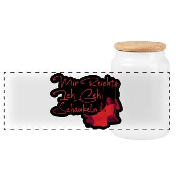 Mir Reichts Ich Geh Schaukeln – Humorvolles Design - Panorama Keksdose mit Holzdeckel - Weiß - Vorne