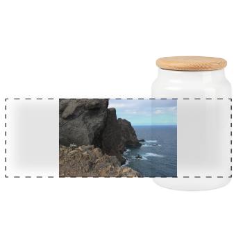 Affiche Madère Portugal - Boîte à biscuits avec couvercle en bois - blanc - Devant