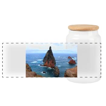 Affiche Madère Portugal - Boîte à biscuits avec couvercle en bois - blanc - Devant