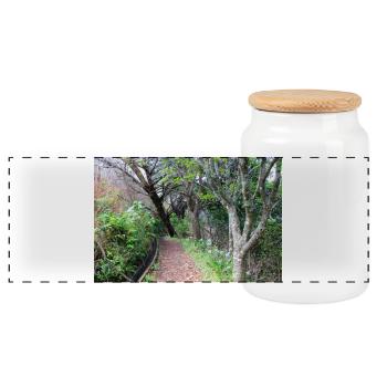 Madeira Portugal Poster - Panorama Keksdose mit Holzdeckel - Weiß - Vorne