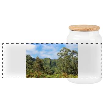 Affiche Madère Portugal - Boîte à biscuits avec couvercle en bois - blanc - Devant