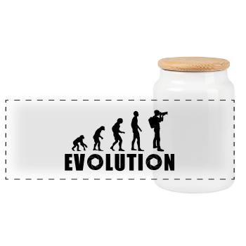 EVOLUTION PHOTOGRAPHY Photo Aperture Camera Gift - Panoramic Cookie Jar with Wooden Lid - white - Front