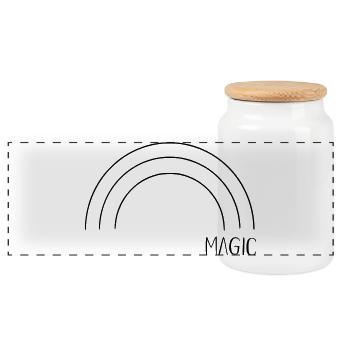 Magic Rainbow - Panoramic Cookie Jar with Wooden Lid - white - Front