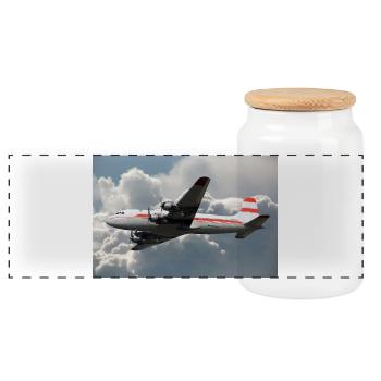 DC-4 - Panorama Keksdose mit Holzdeckel - Weiß - Vorne