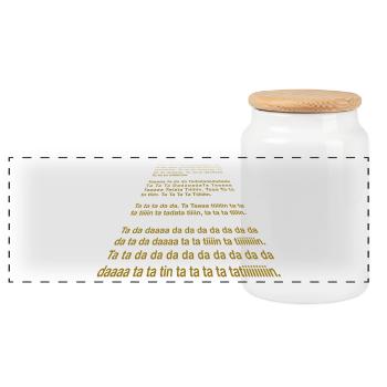 Ta ta da da ta ta tin - Boîte à biscuits avec couvercle en bois - blanc - Devant