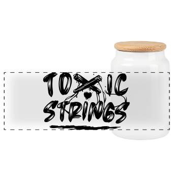 Toxic Strings - Panoramic Cookie Jar with Wooden Lid - white - Front