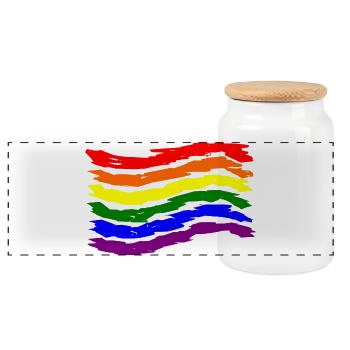 lgbt - Boîte à biscuits avec couvercle en bois - blanc - Devant