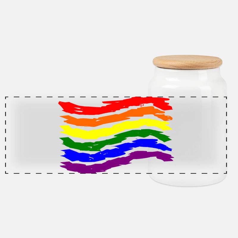 LGBT - Panorama Keksdose mit Holzdeckel - Weiß
