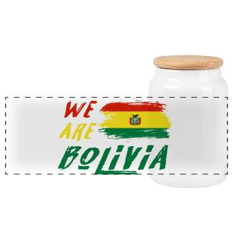 Nous sommes la Bolivie - Boîte à biscuits avec couvercle en bois - blanc - Devant