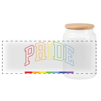 Pride. Love is Love - Panoramic Cookie Jar with Wooden Lid - white - Front