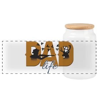 hunting, hunter, I love hunting - Panoramic Cookie Jar with Wooden Lid - white - Front