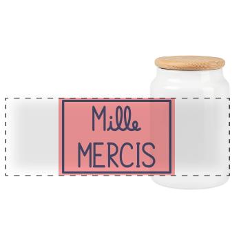 MERCI. MAÎTRESSE. MAÎTRE. MERCI MAÎTRESSE - Boîte à biscuits avec couvercle en bois - blanc - Devant