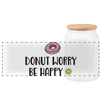 funny sayings for connoisseurs - Panoramic Cookie Jar with Wooden Lid - white - Front