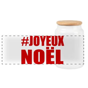 NOËL. JOYEUX NOËL. MERRY CHRISTMAS. NOUVEL AN - Boîte à biscuits avec couvercle en bois - blanc - Devant