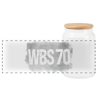 WBS 70 Wohnung DDR Plattenbau - Panorama Keksdose mit Holzdeckel - Weiß - Vorne