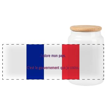 J'adore mon pays - Boîte à biscuits avec couvercle en bois - blanc - Devant