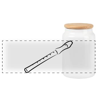 Dessin de flûte - Boîte à biscuits avec couvercle en bois - blanc - Devant