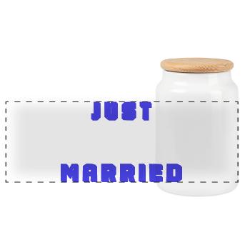 COUPLE. JUST MARRIED. EVJF. SAINT VALENTIN. MARIES - Boîte à biscuits avec couvercle en bois - blanc - Devant