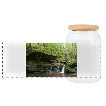 Schwarzwälder Monbach - Panorama Keksdose mit Holzdeckel - Weiß - Vorne