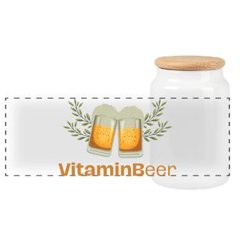 VitaminB - Panorama Keksdose mit Holzdeckel - Weiß - Vorne